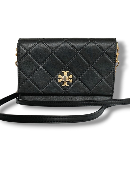 Tory Burch Handbags - Tory Burch Georgia Quilted Leather Turn Lock Mini Bag in Black
